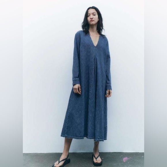 NWT Zara Long Denim Dress - 5216/052 - Picture 4 of 16